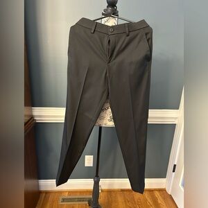 Haggar Men's Black Dress Pants with Blue Waistband Trim